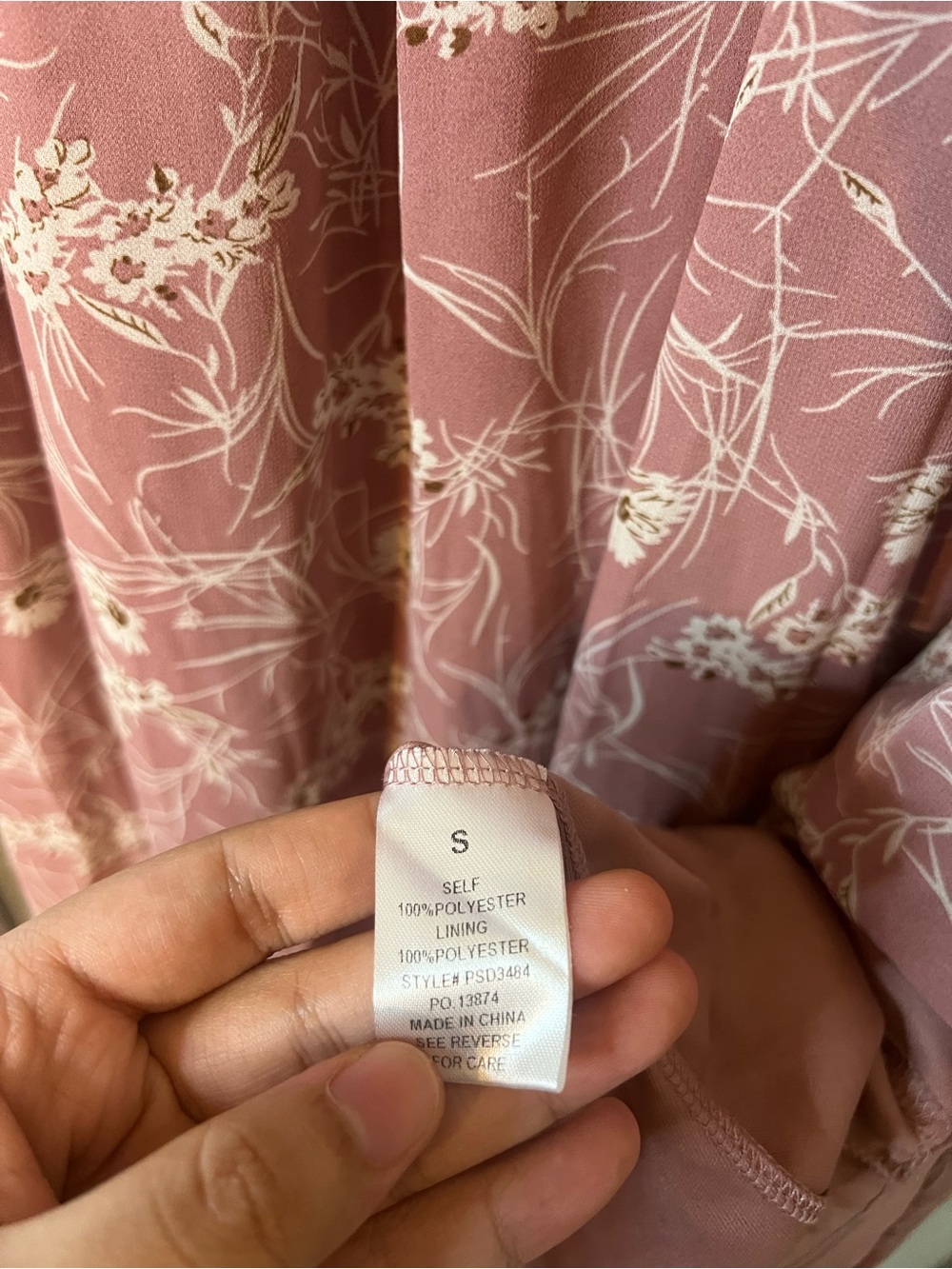 đź’•NWOT Polagramđź’• Dusty Rose Floral Ruffle-Trim Midi Dress - Picture 7 of 8